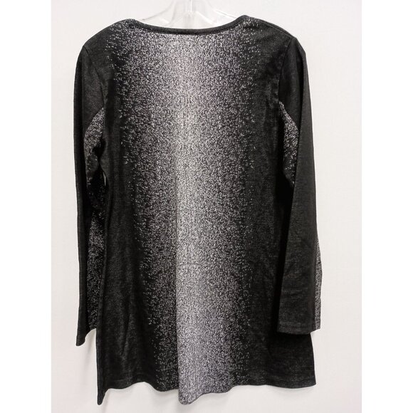 Parsley & Sage Womens A Line Lagenlook Tunic Top Medium Black Printed Artsy - Picture 8 of 8